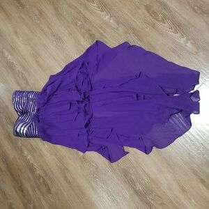 (5/6) LE CHÂTEAU Sequined Empire Waist High Low Jewel Tone Dress Prom Graduation